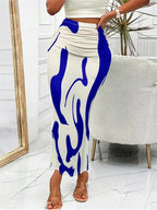 Long Skirt Casual High Waist Zebra Print - Piña Colada