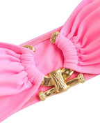 Solid Ring Detail Bikini Set - Piña Colada