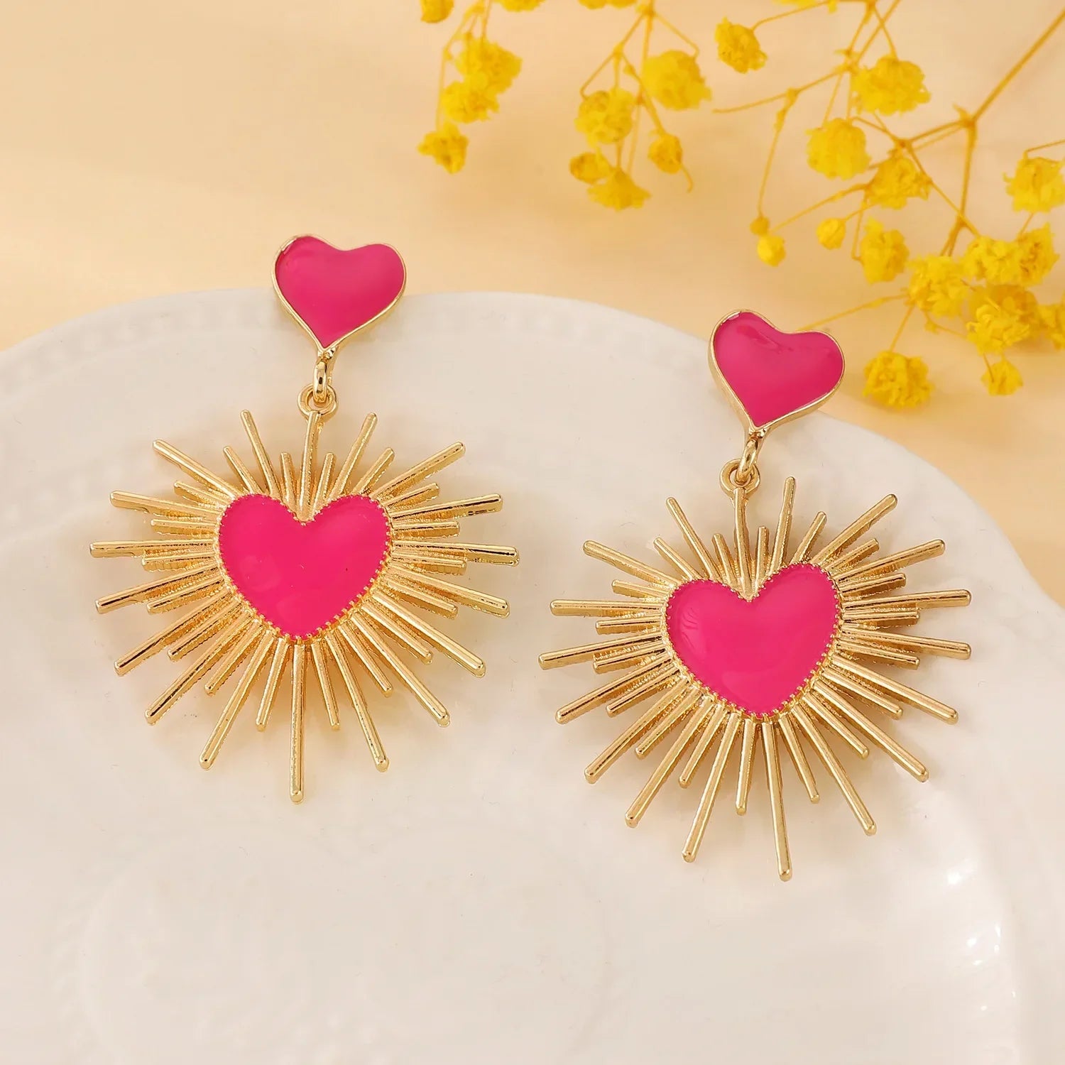 Boho Polka Dot Drop Earrings - Piña Colada