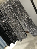 Sequined Wide-Leg Floor-Length Pants – High Waist Streetwear - Piña Colada