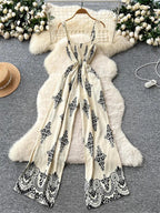 Vintage Floral Print Summer Jumpsuit – Sleeveless Wide-Leg Romper for Women - Piña Colada