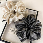 Oversized Glossy Silk Scrunchies - Piña Colada