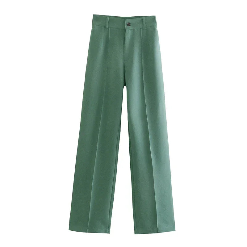 Office Wear Straight Pants - Piña Colada