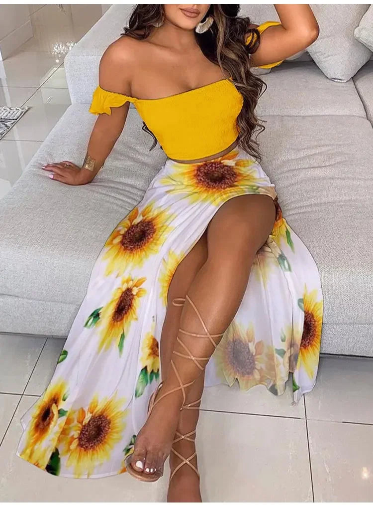 2-Piece Boho Off-Shoulder - Piña Colada