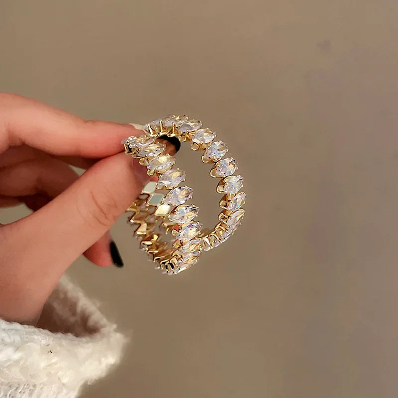 Hoop Earrings Zircon Crystal - Piña Colada