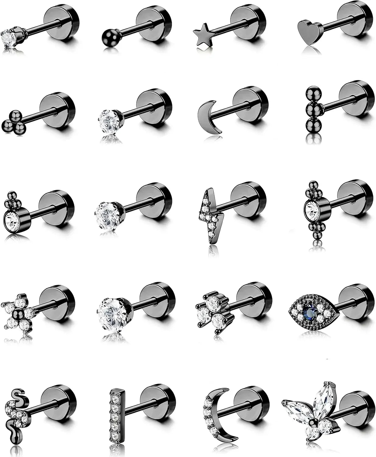 Small Hypoallergenic Flat Back Stud Earrings - Piña Colada