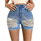 Mid-Waist Knit Casual Shorts - Piña Colada