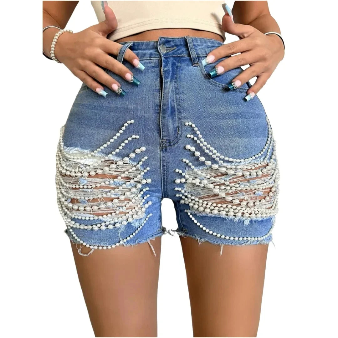 Mid-Waist Knit Casual Shorts - Piña Colada