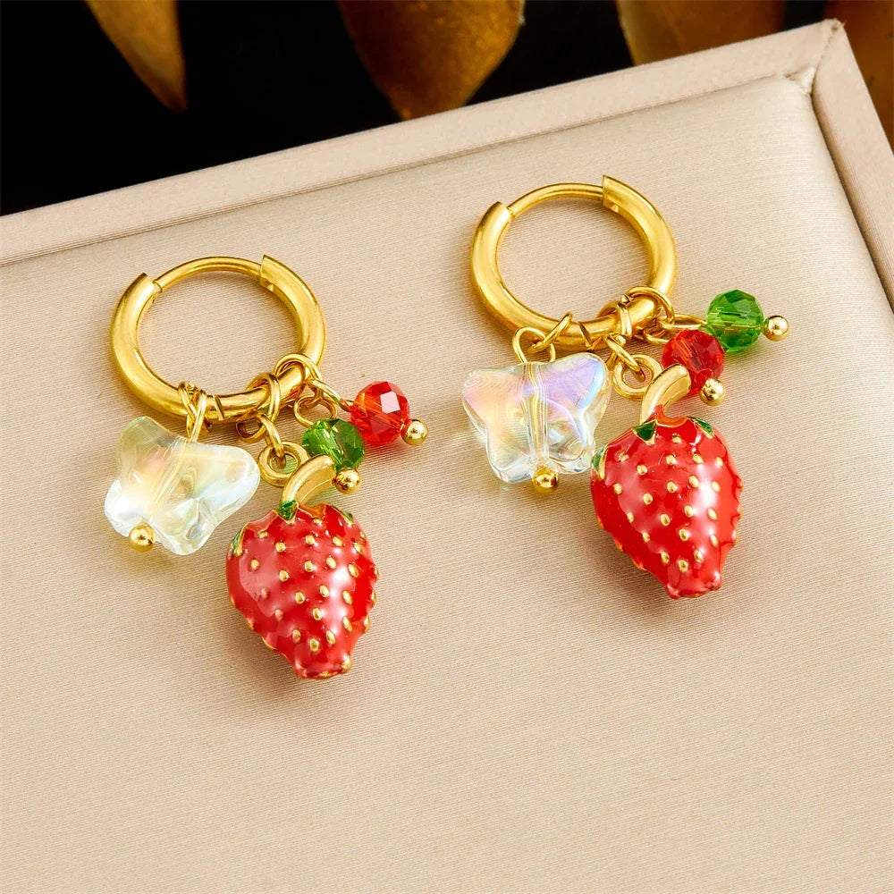 316L Stainless Steel Shell Earrings - Piña Colada