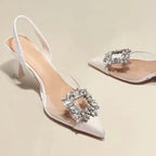 Crystal Transparent Heels - Piña Colada
