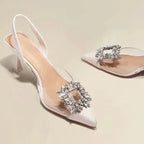 Crystal Transparent Heels - Piña Colada