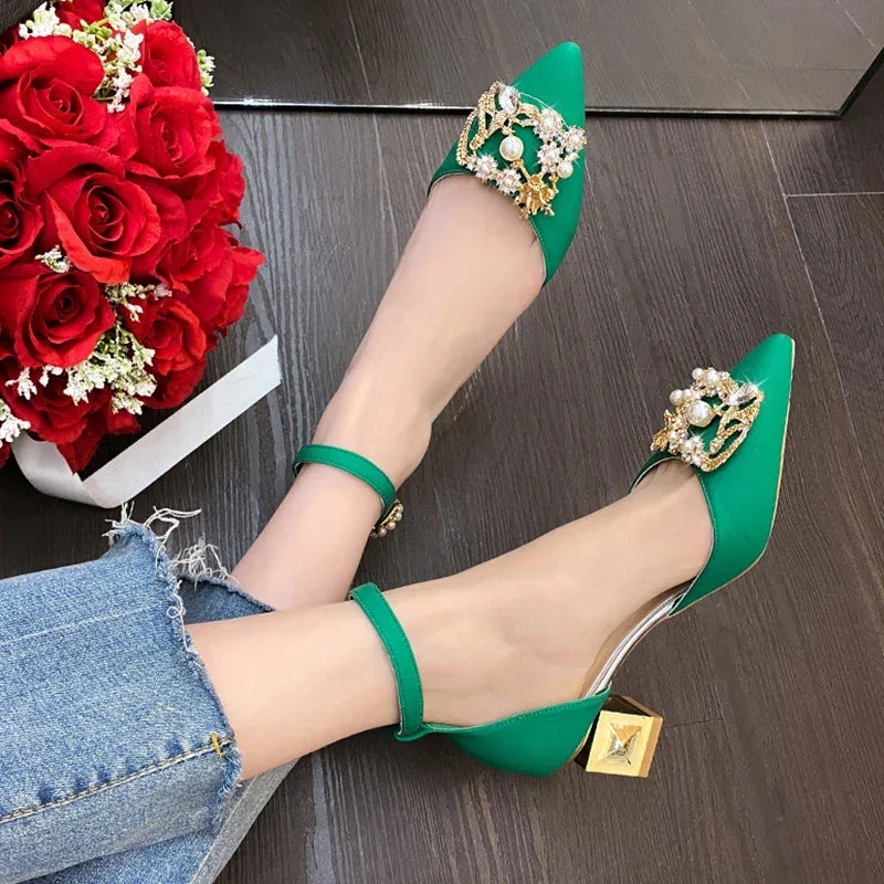 Bling Crystal High Heels Pumps - Piña Colada