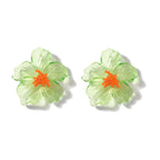 Classic Acrylic Leaf Stud Earrings - Piña Colada