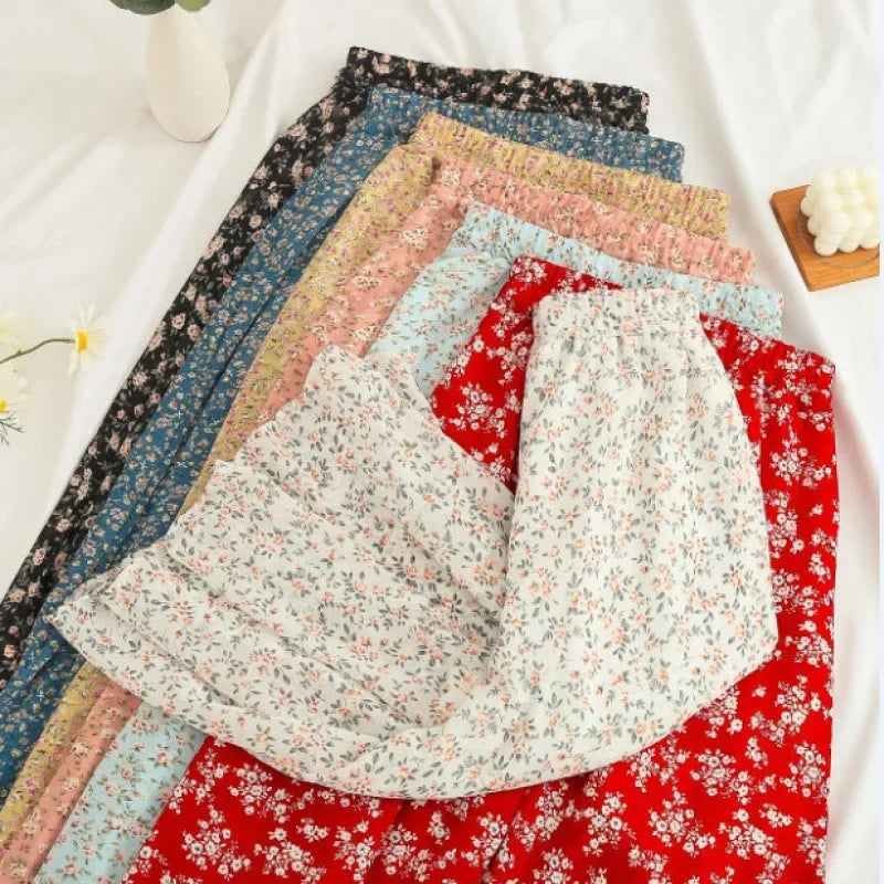 Floral Half Skirt Women's High Waist - Piña Colada