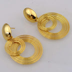 Bold Geometric Circle Drop Earrings - Piña Colada