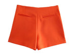 Asymmetrical High Waist Zipper Shorts - Piña Colada