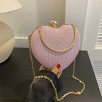 Shiny Handbag Heart Shape