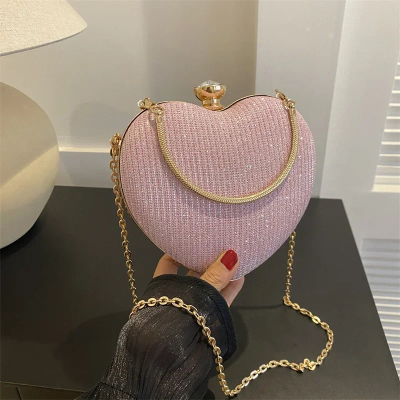 Shiny Handbag Heart Shape