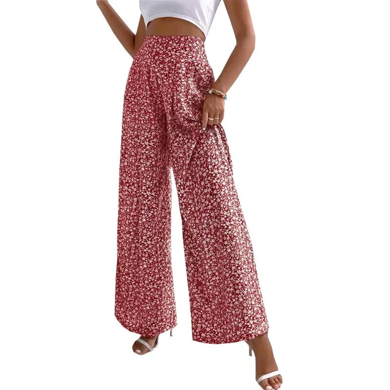 Floral high-waisted pants - Piña Colada