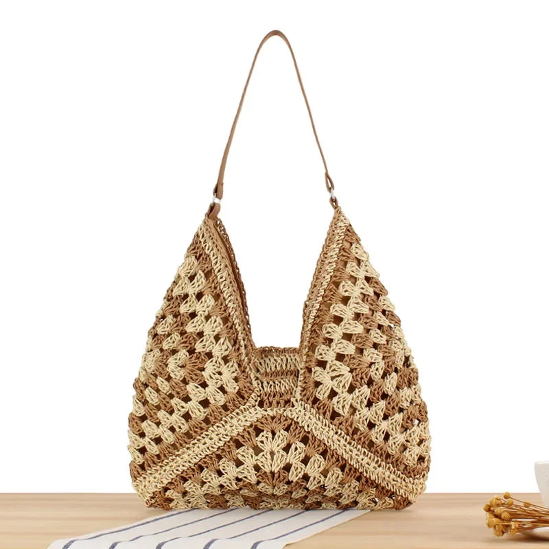 Woven Straw Tote - Piña Colada