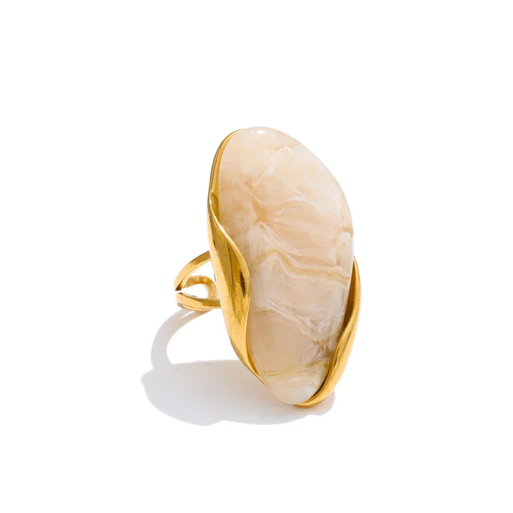 Geometric Adjustable Ring - Piña Colada