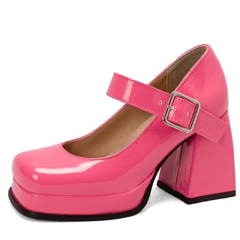 High Heels Pumps Mary Jane Shoes - Piña Colada