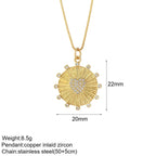Gold Pendant Long Stainless Steel Chains - Piña Colada