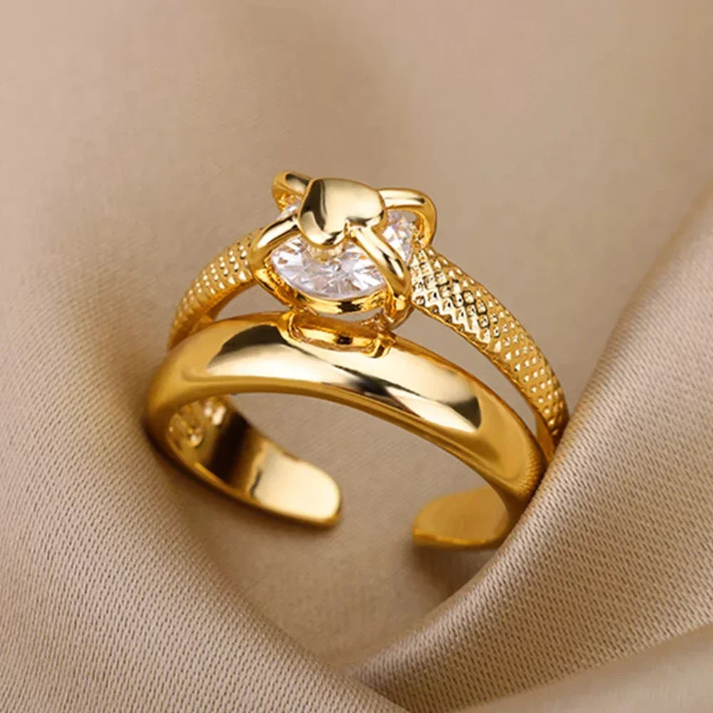 Zircon Geometric Rings - Piña Colada