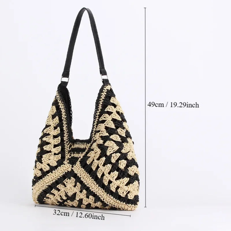 Woven Straw Tote - Piña Colada