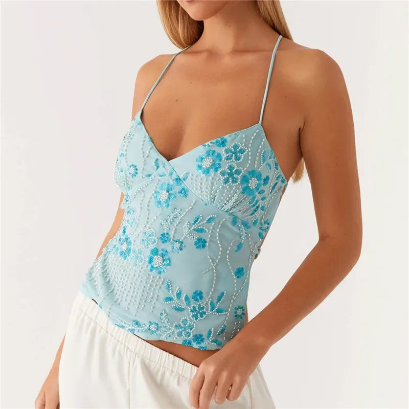 Ruffle Print Tank Top – Bold Streetwear Summer Style - Piña Colada