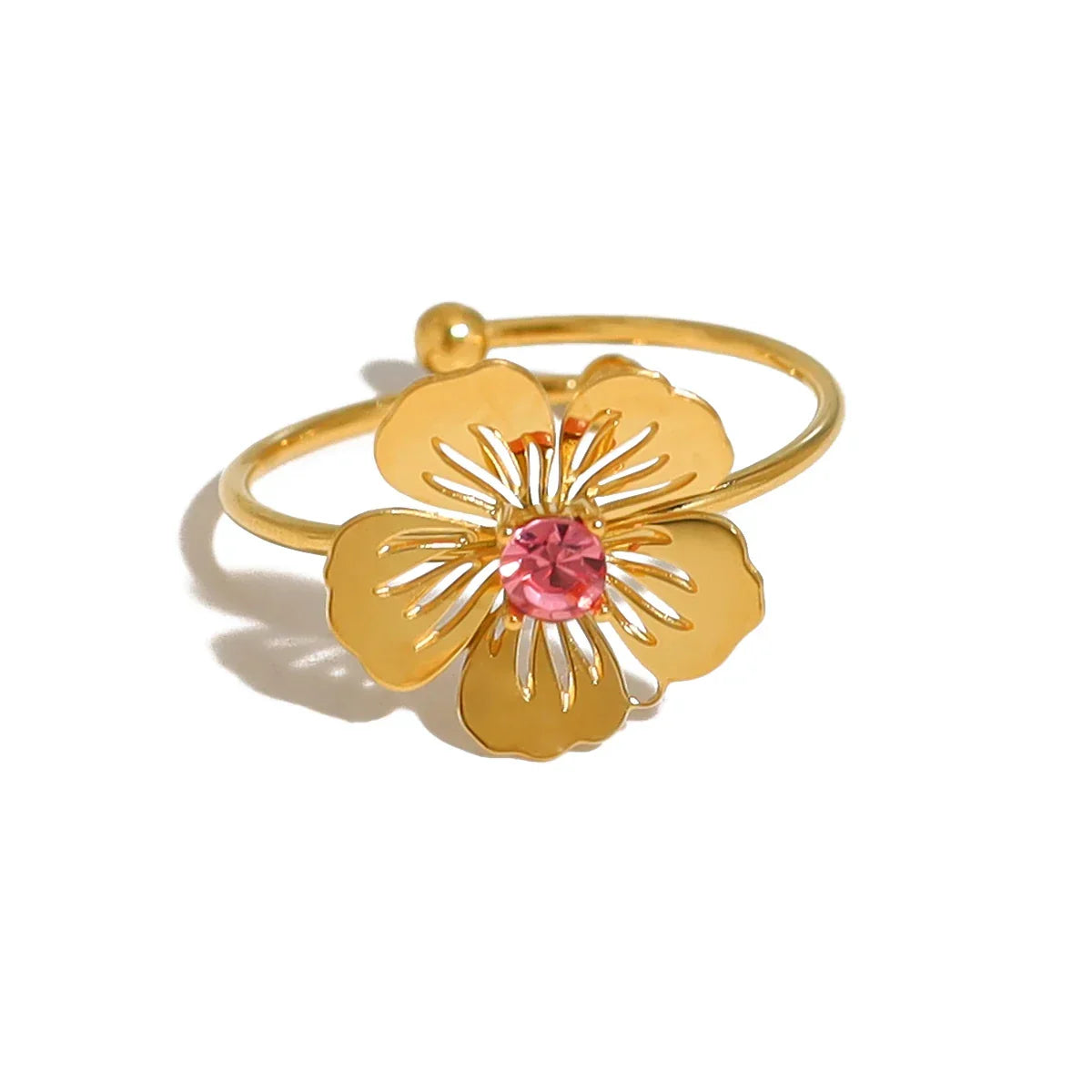 Natural Stone Stainless Steel Rings - Piña Colada