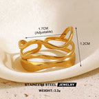 Gold Color Stainless Steel Heart Ring - Piña Colada