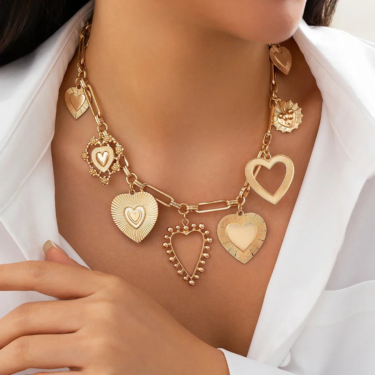 Big Love Heart Pendant - Piña Colada
