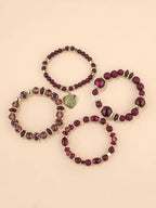 Boho Acrylic Beads Bracelet Set - Piña Colada