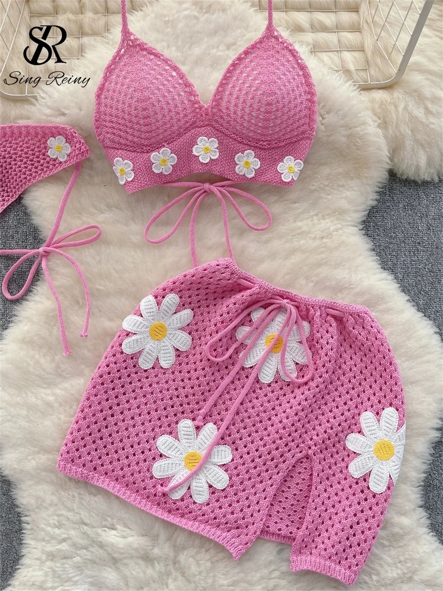 Halter Knit Two-Piece Set - Piña Colada