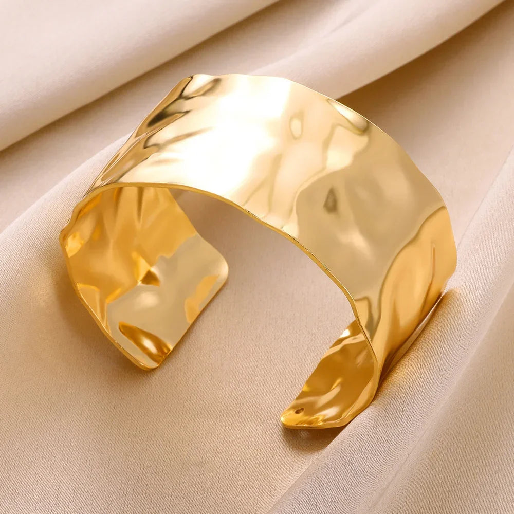 Stainless Steel Wide Bangles - Piña Colada