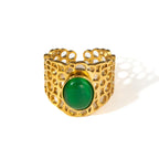 Colorful Stone Open Band Ring - Piña Colada