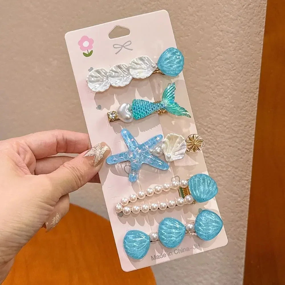 Shell Starfish Hair Clips - Piña Colada