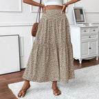 Floral Print Elastic Waist Loose - Piña Colada