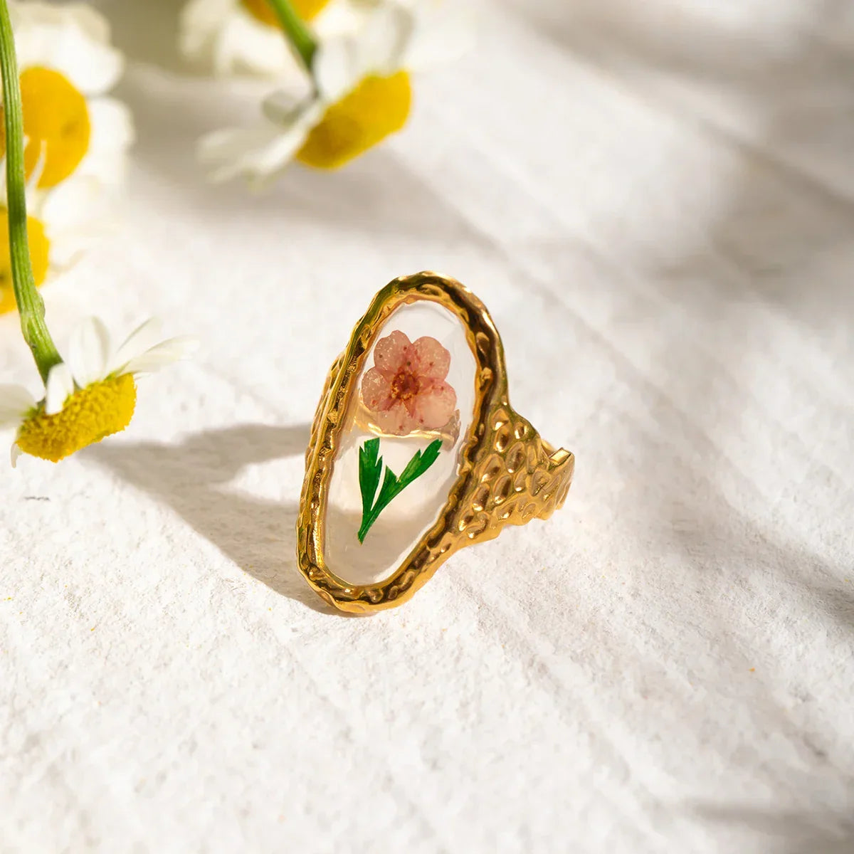 18k Gold Plated Minimalist Ring - Piña Colada