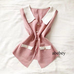 Slim Fit Patchwork Buttoned Knit Blouse – High Stretch Elegance - Piña Colada