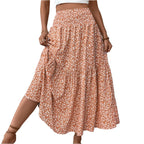 Floral Print Elastic Waist Loose - Piña Colada