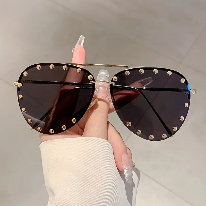 Rimless Pilot Sunglasses - Piña Colada