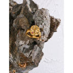 Stainless Steel Star Moon Eye Charms Ring - Piña Colada