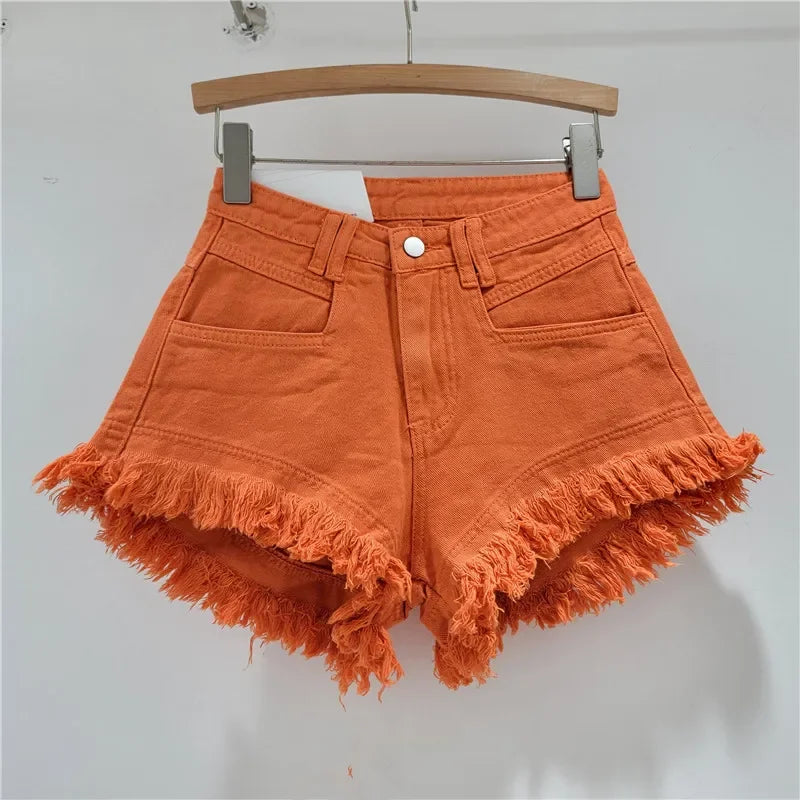 Denim Shorts High-waisted - Piña Colada