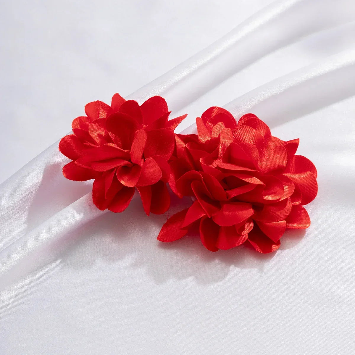 Red Big Flower Drop Earrings - Piña Colada