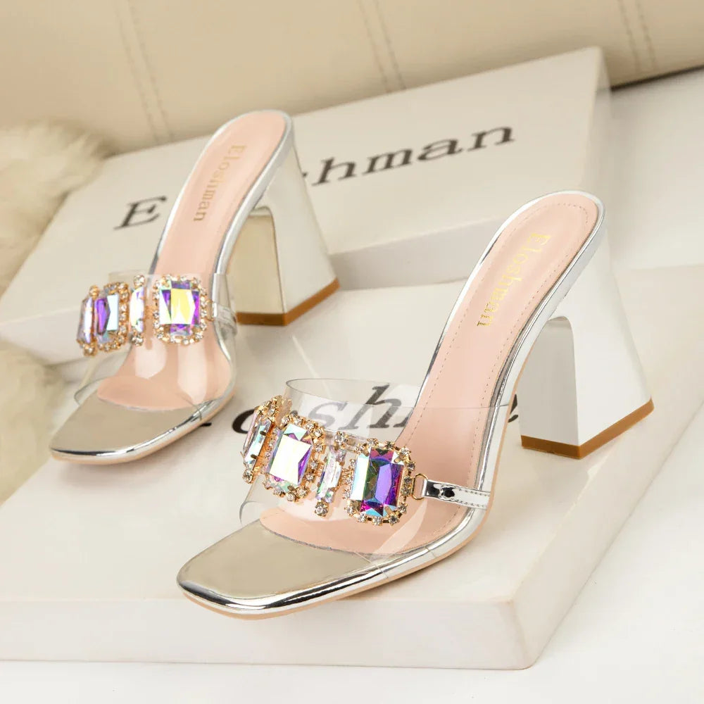 Metal Crystal Sandals - Piña Colada