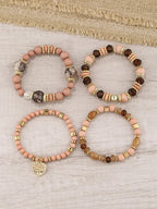 Boho Acrylic Beads Bracelet Set - Piña Colada