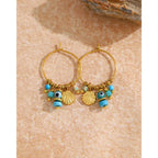 Blue Stone Stainless Steel Hoop - Piña Colada