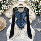 Seasonal Bodysuit Jean Mesh - Piña Colada